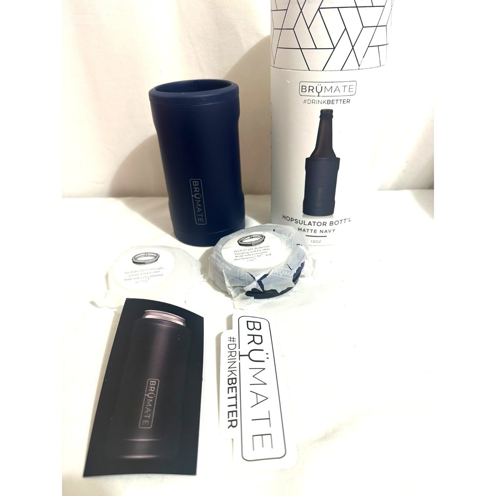 Brumate Hopsulator BOTT'L Cooler 12oz Matte Navy Blue Brand New
